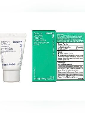 Innisfree Daily UV Defense Mineral Sunscreen Travel Size 10ml